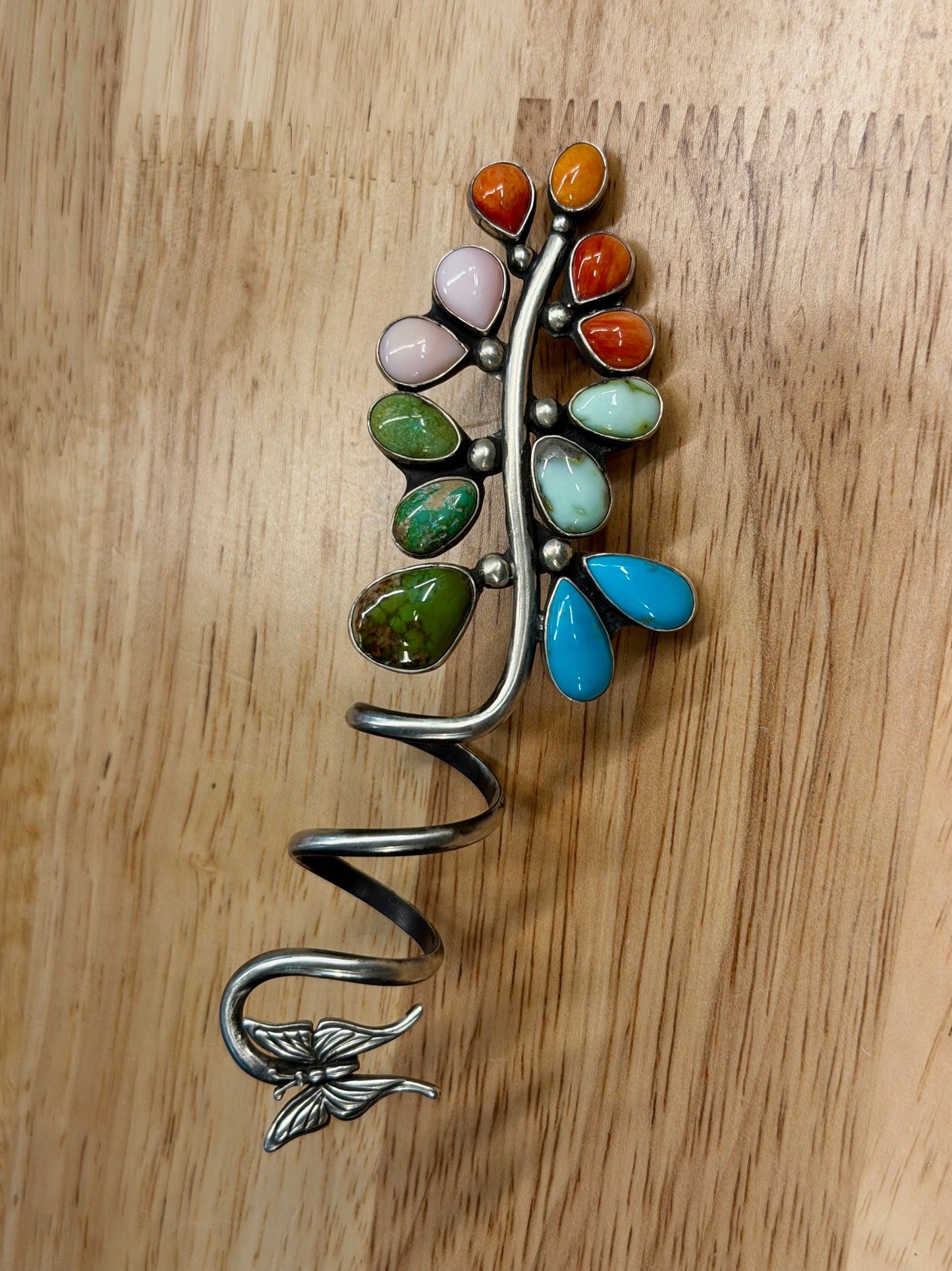 The Rainbow Larkspur Spiral Ring