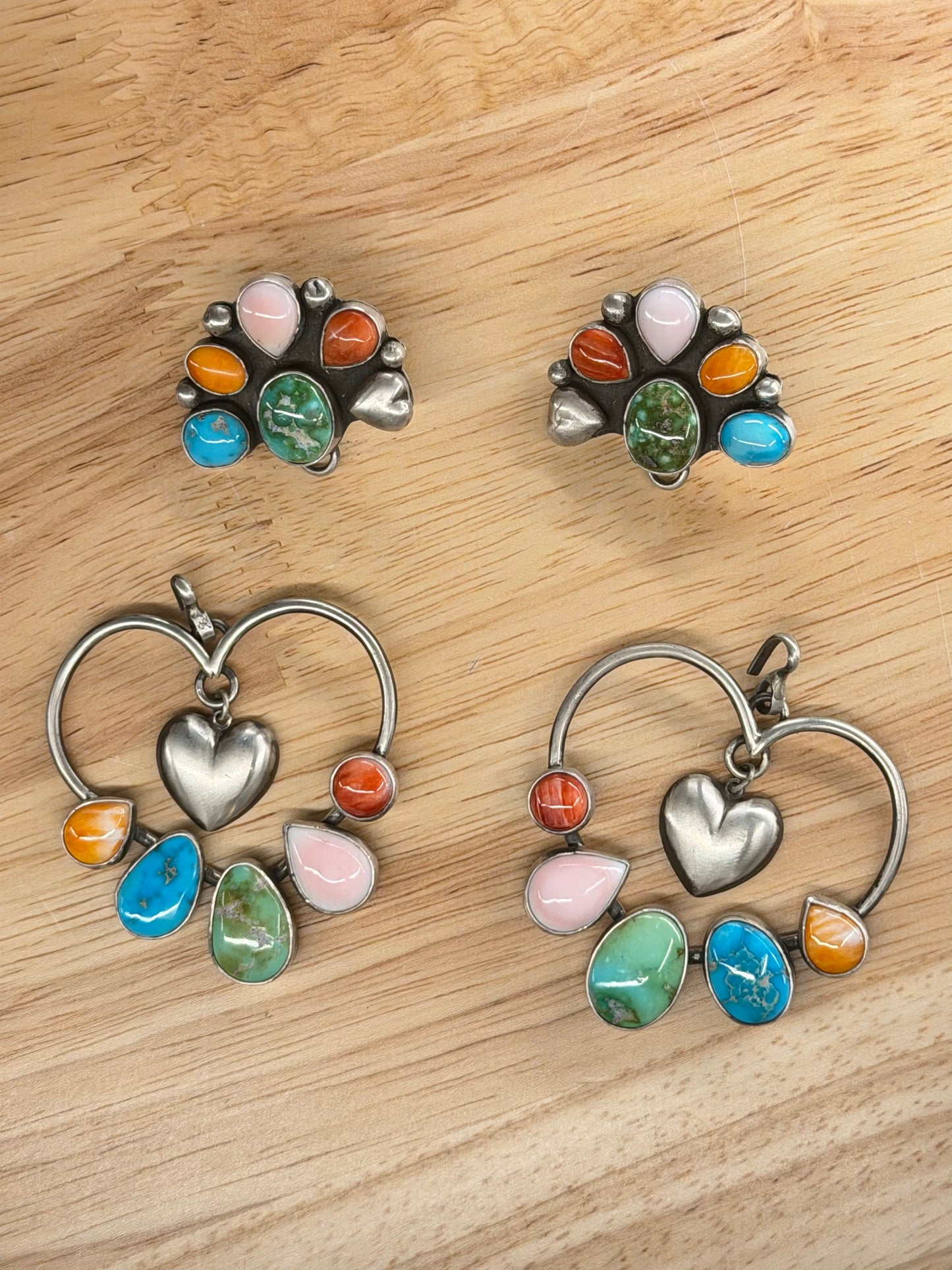 Peacock Heart Earrings
