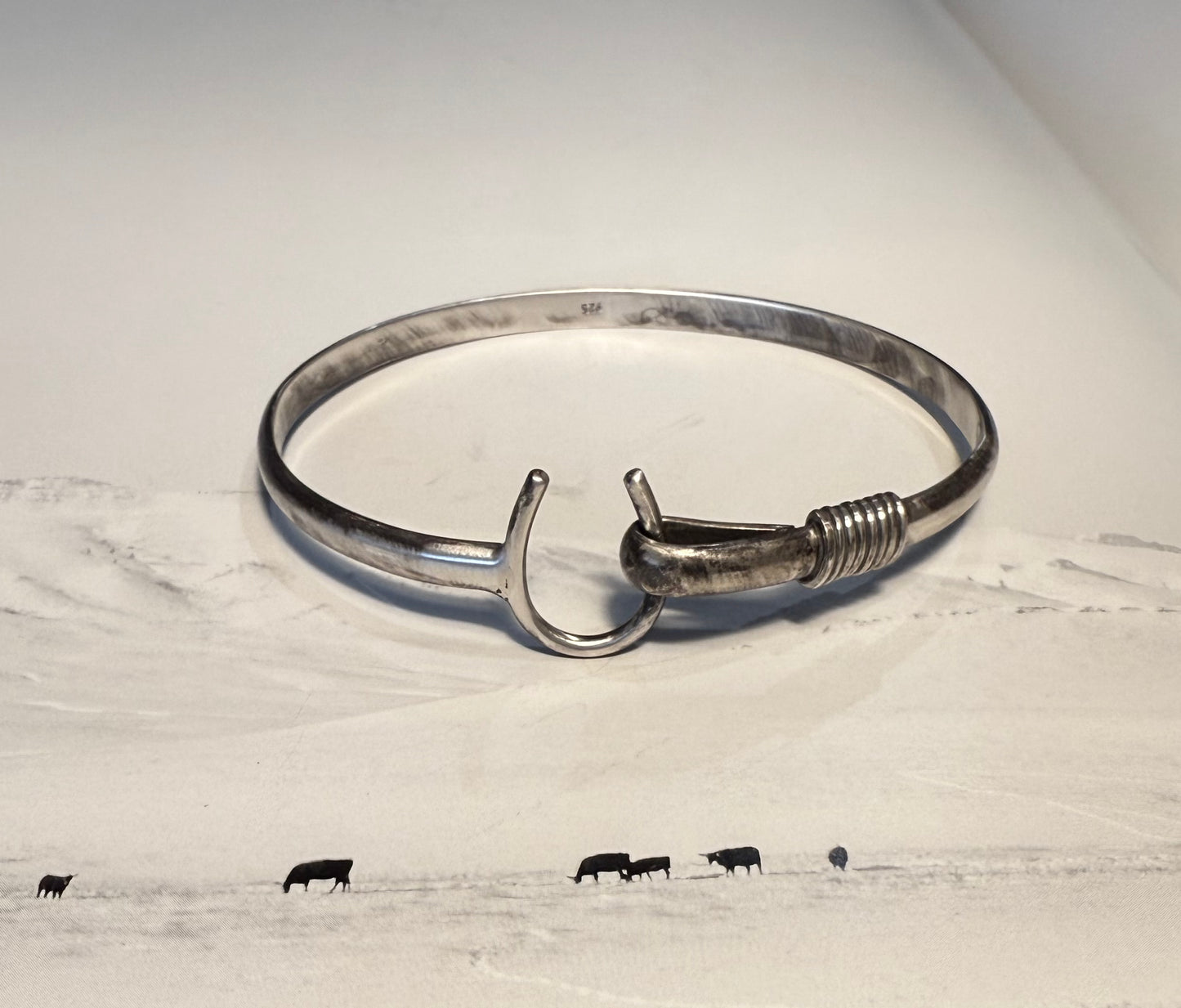 Sterling Silver Horseshoe Bangle