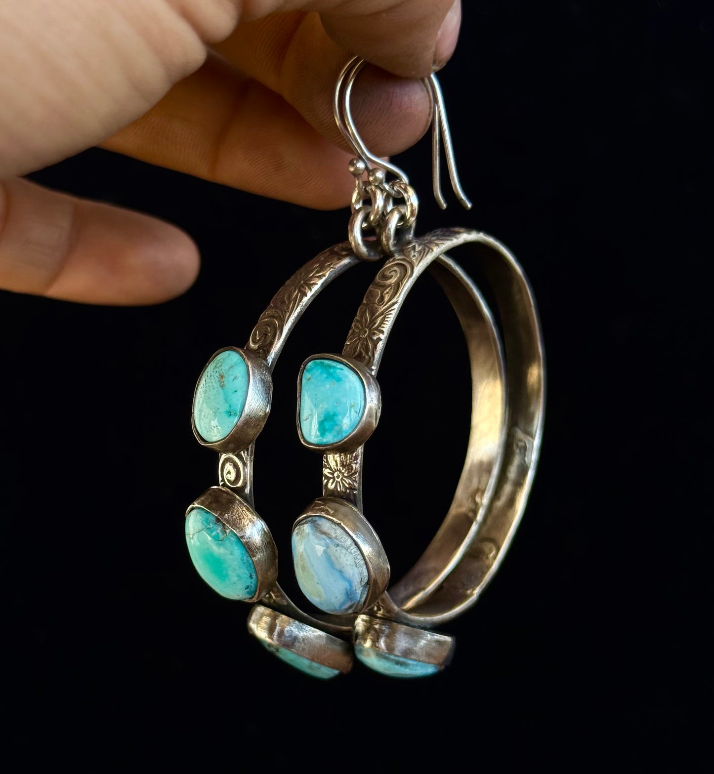 Icey Tooled Hoop Earrings