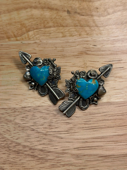 Shot Through The Heart Studs