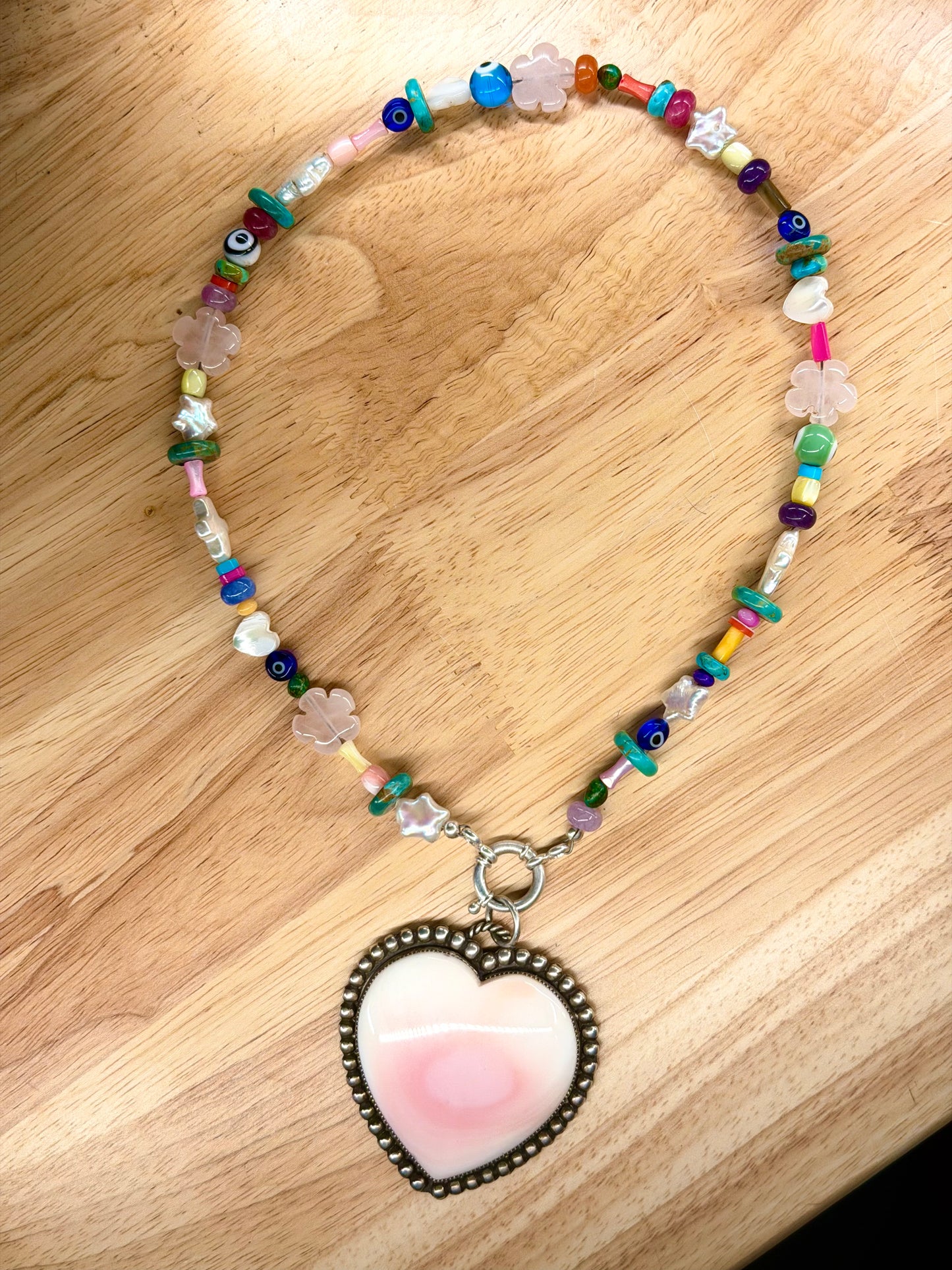 Crazy Heart Beaded Necklace