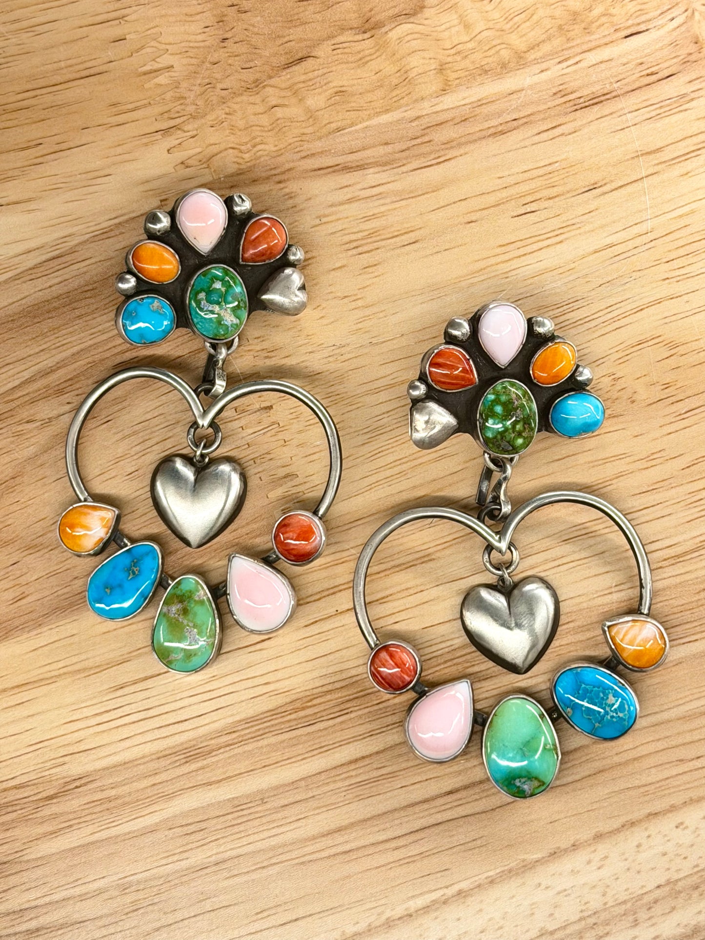 Peacock Heart Earrings