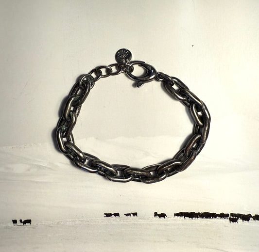 Sterling Silver Chunky Oval Cable Chain Bracelet